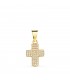Colgante cruz circonitas oro 18 kilates 14mm. Collares con cruz de mujer.