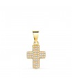 Anhänger Kreuz Gelbgold 18K & Zirkoniasteinen 22337