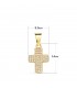 Pendentif croix zircons or 750 14 mm, idéal pour femme