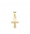 Colgante cruz egipcia circonitas 18K 14mm