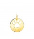 Pendentif pastille empreinte de patte Or 18 K, collier gravé au nom chien