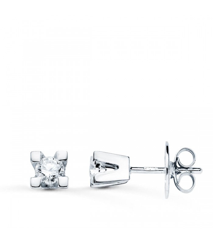 Boucles d'oreilles Decia Diamants 0.200 Ct. Or Blanc 18K. Diamant pour femme.