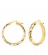 Boucles d'oreilles Créoles pour femme avec finition godronnée et corde torsadée. | Or Jaune 18K 24 mm