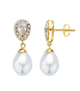 Orecchini da sposa Marisa oro bianco e giallo 18kt