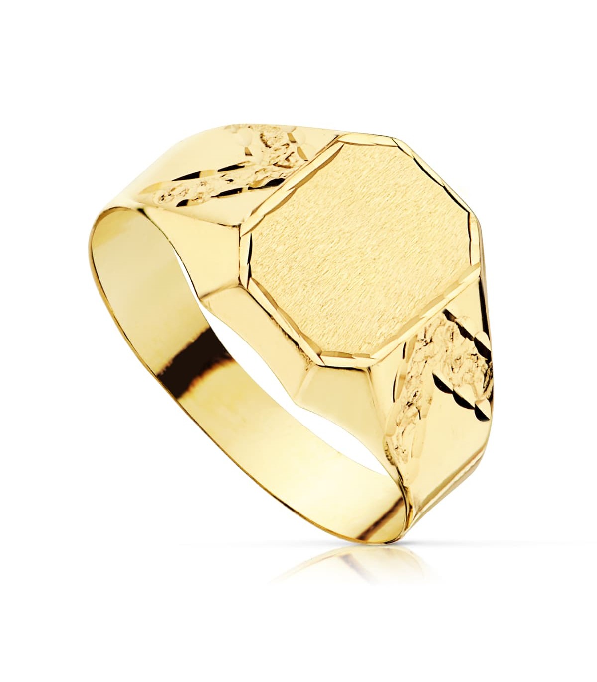 Sello comunión cadete Thiago Oro Amarillo 18K - Anillos sello mujer - Anillo con grabado de iniciales
