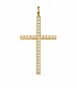 Colgante cruz oro y circonitas 18K - Gargantillas y collares cruz mujer