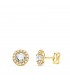 Boucles d'oreilles Aria or jaune 18K 7mm. Boucles d'oreilles fille, petites boucles d'oreilles femme, deuxième trou.