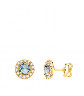 Orecchini Aria acquamarina oro giallo 18kt 7mm
