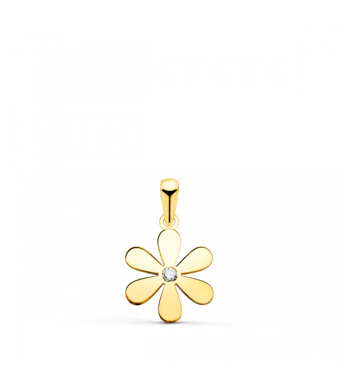Colgante Niña Margarita 14 mm Oro 18 Kilates. Joyas, conjuntos y collares para niñas.
