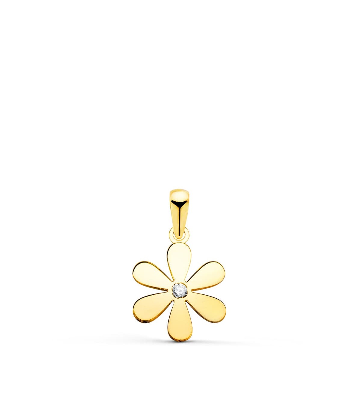 Colgante Niña Margarita 14 mm Oro 18 Kilates. Joyas, conjuntos y collares para niñas.