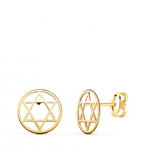 Pendientes Estrella de David Cerco Oro 18K
