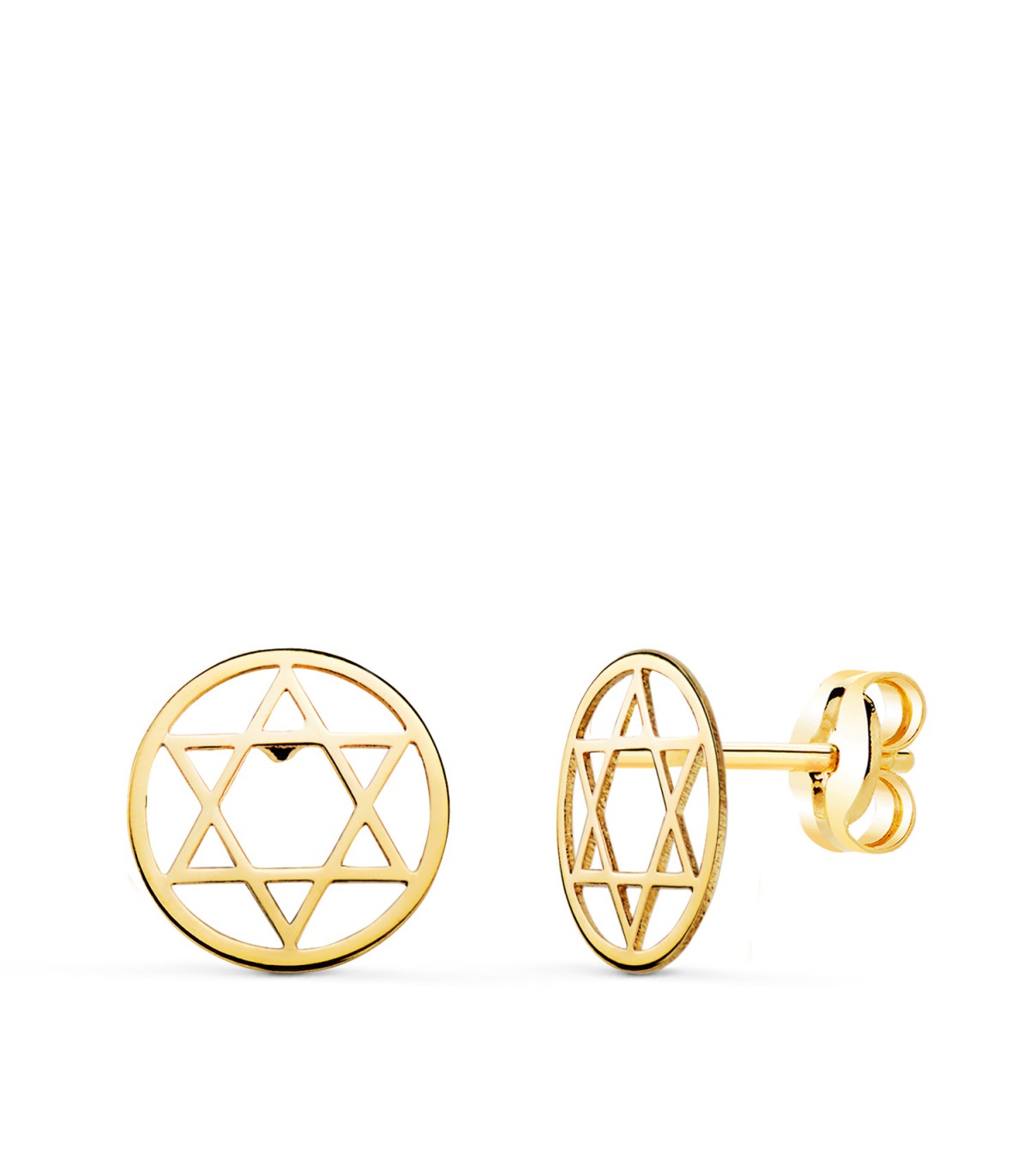 Davidstern Ohrringe in 18K Gold |  Ohrstecker Damen