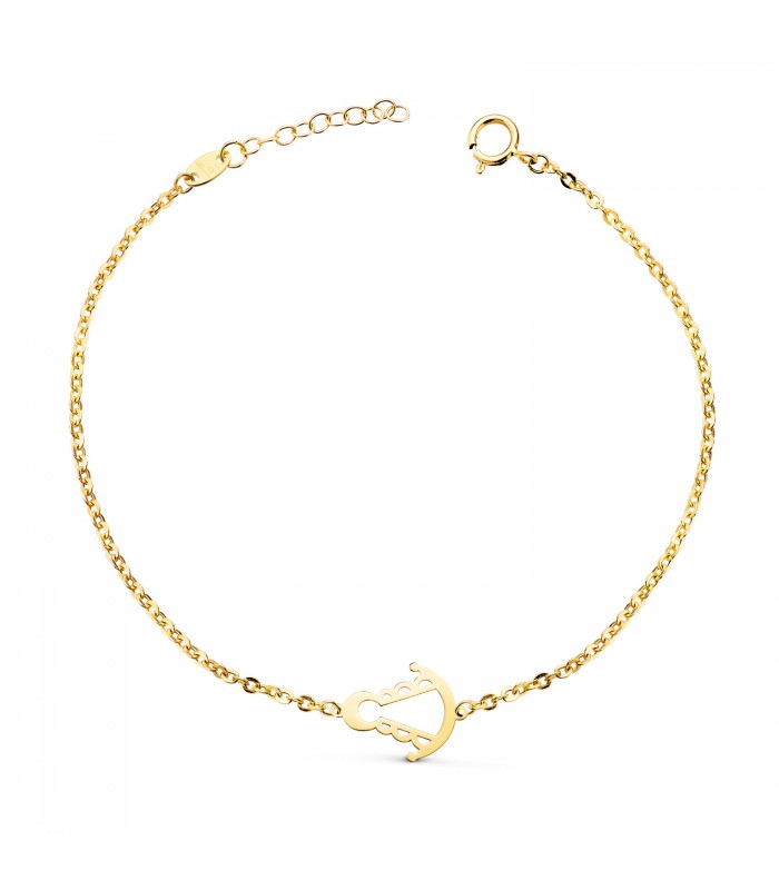 Pulsera Virgen del Rocío oro 18K 17 cm - pulseras mujer - pulseras comunión - pulseras de oro