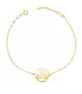 Pulsera Triskel oro 18K 20 cm - pulseras mujer - pulseras comunión - pulseras de oro