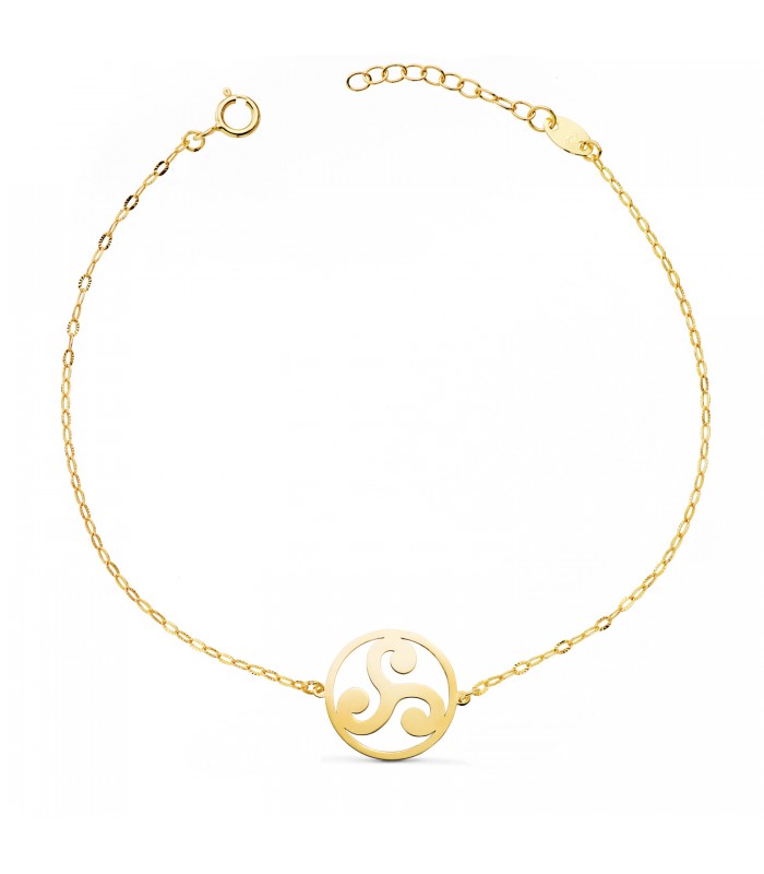 Pulsera Triskel oro 18K 20 cm - pulseras mujer - pulseras comunión - pulseras de oro