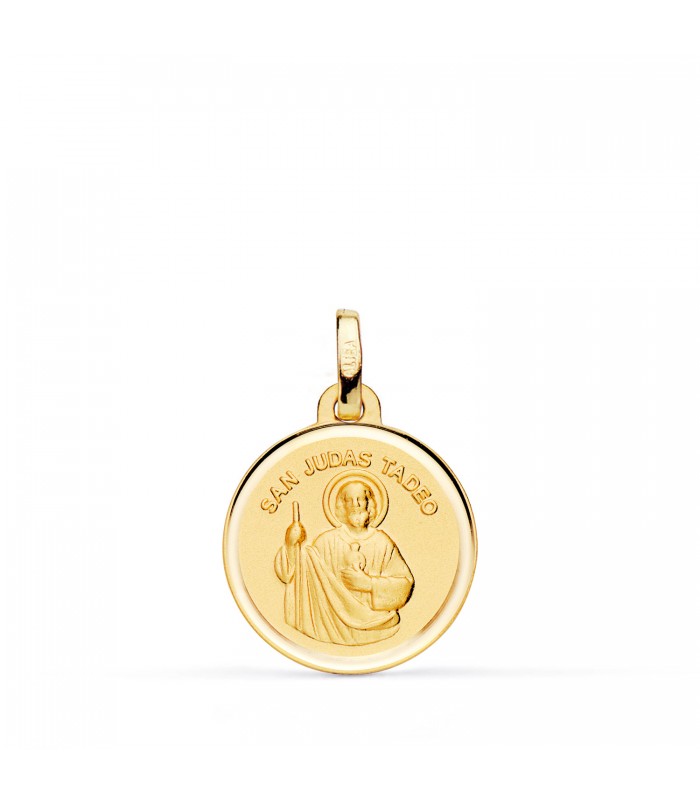 Médaille Or 18K Saint Judes Thaddeus 16mm Bisel