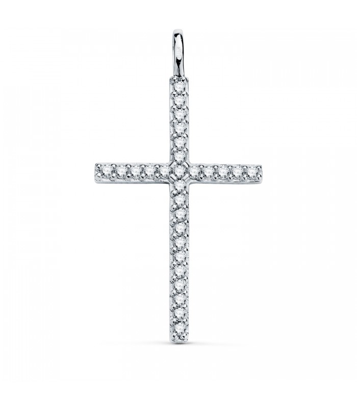 Kreuz mit Zirkonia (weiß) in Pavéfassung 31 mm - Kreuzkette und Damen-Anhänger