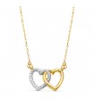 Collana Oro bicolore 18kt Cuori intrecciati