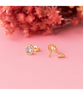 Orecchini Melody acquamarina oro giallo 18kt 7mm