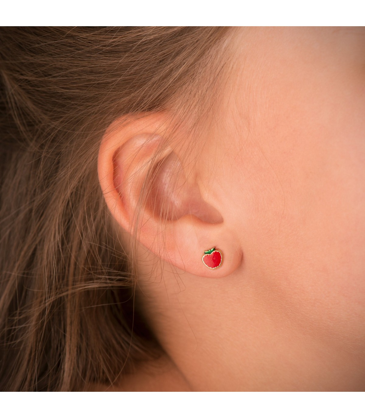 Boucles d'oreilles fille Or 18K Pomme