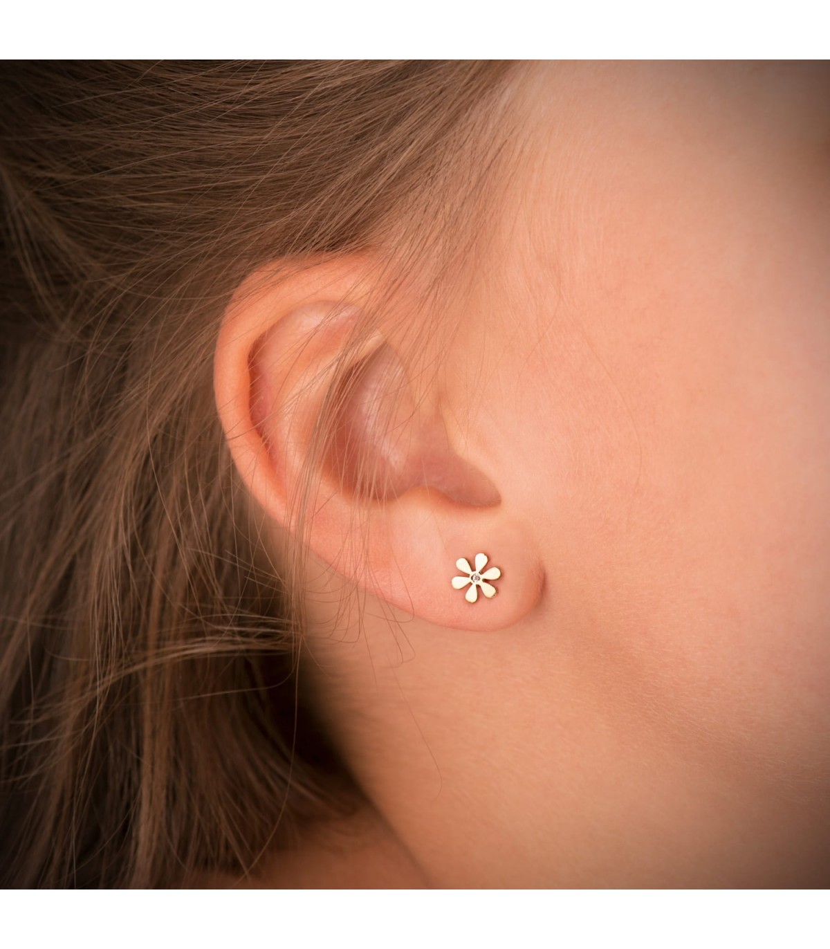 Orecchini margherite 6mm oro 18 carati