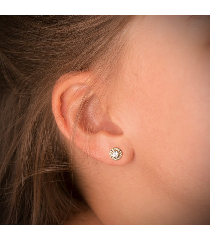 Puces d'oreilles Aria or jaune 18K 7mm