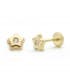 Pendientes oro amarillo Faina 18 Ktes, pendientes bebe y recien nacida con forma de estrella.