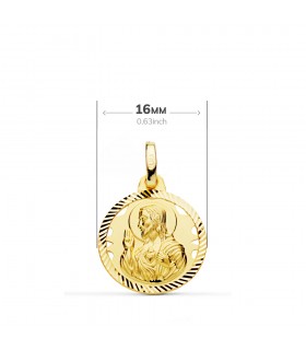 Skapulier-Medaille Madonna Karmel/ Herz Jesu 18K P5003-416