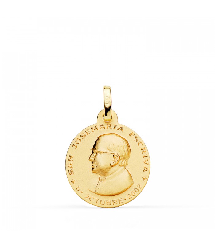 Medalla religiosa San José Mª Escrivá Oro 18k 18mm joya personalizada