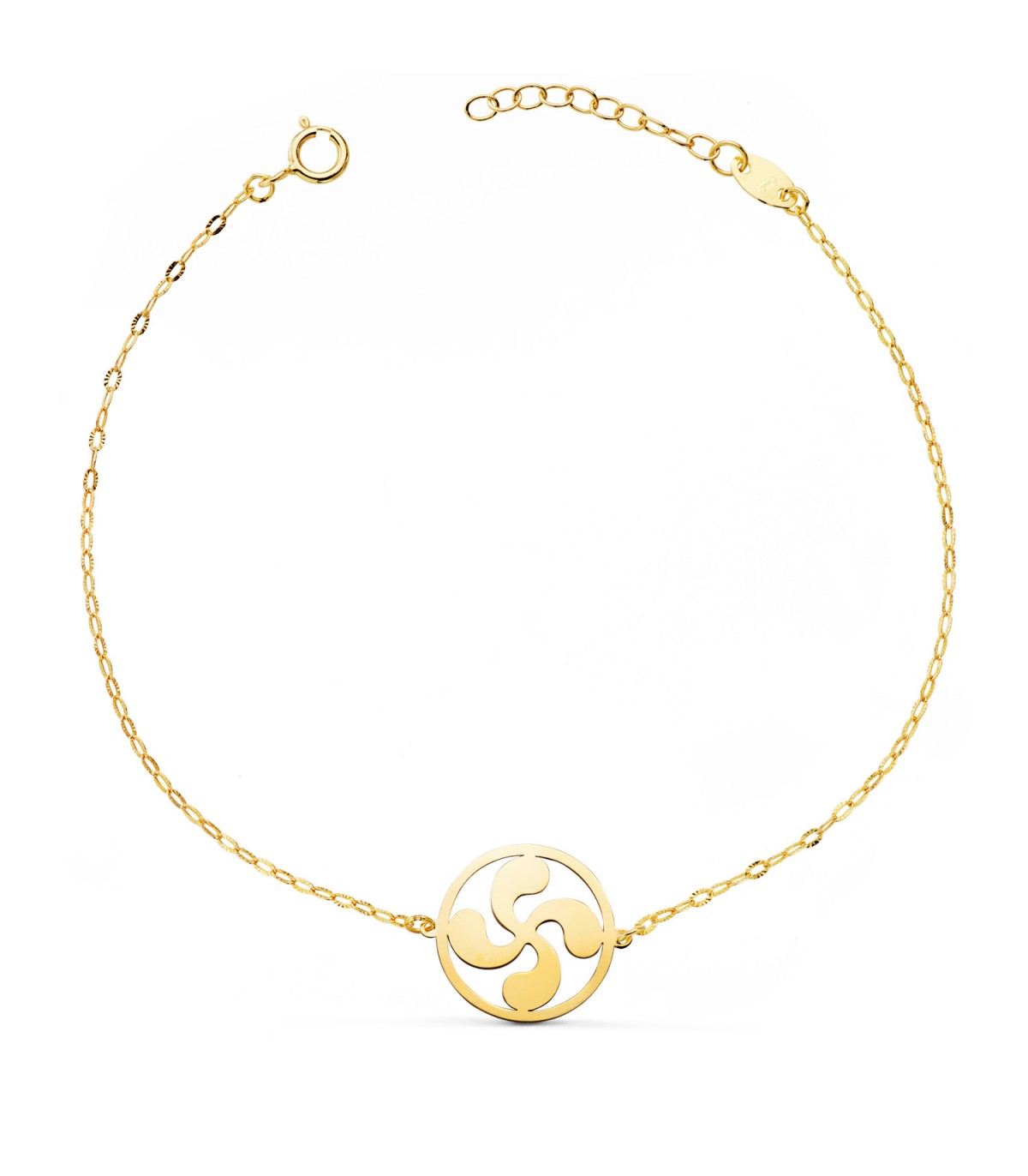 Pulsera Lauburu oro 18K 20 cm - pulseras mujer - pulseras comunión - pulseras de oro