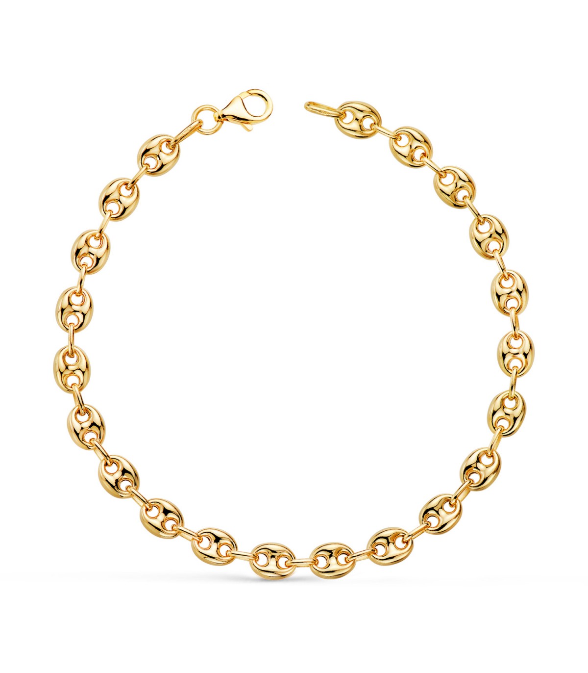 Bracciale Chicco di caffè oro 18Kt 5mm 19cm