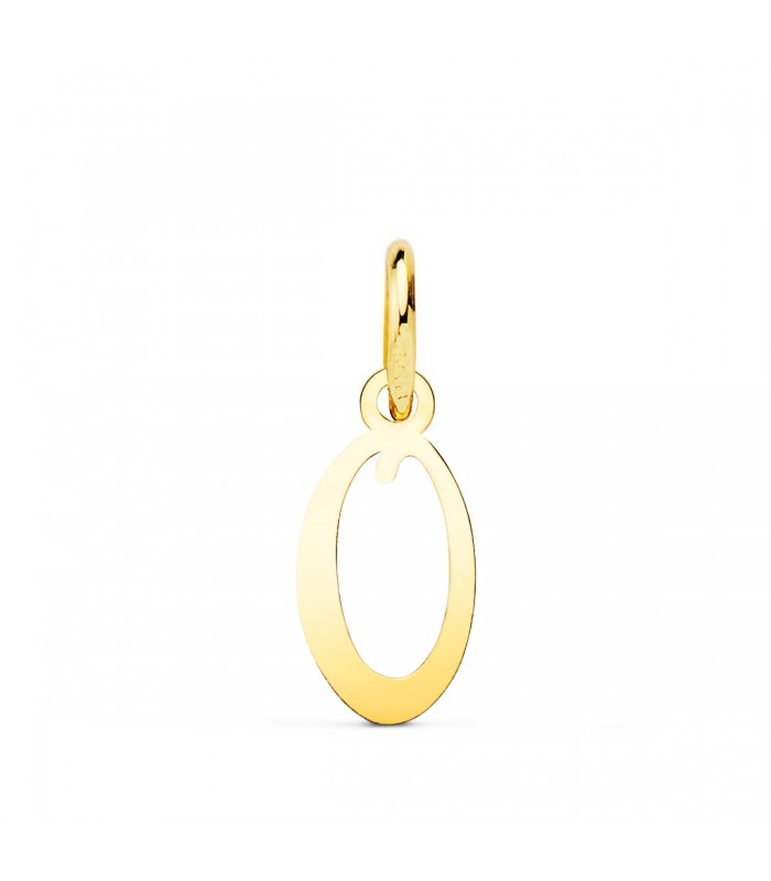 Letra O. Colgante inicial oro amarillo 18k collar personalizado con la letra de tu nombre