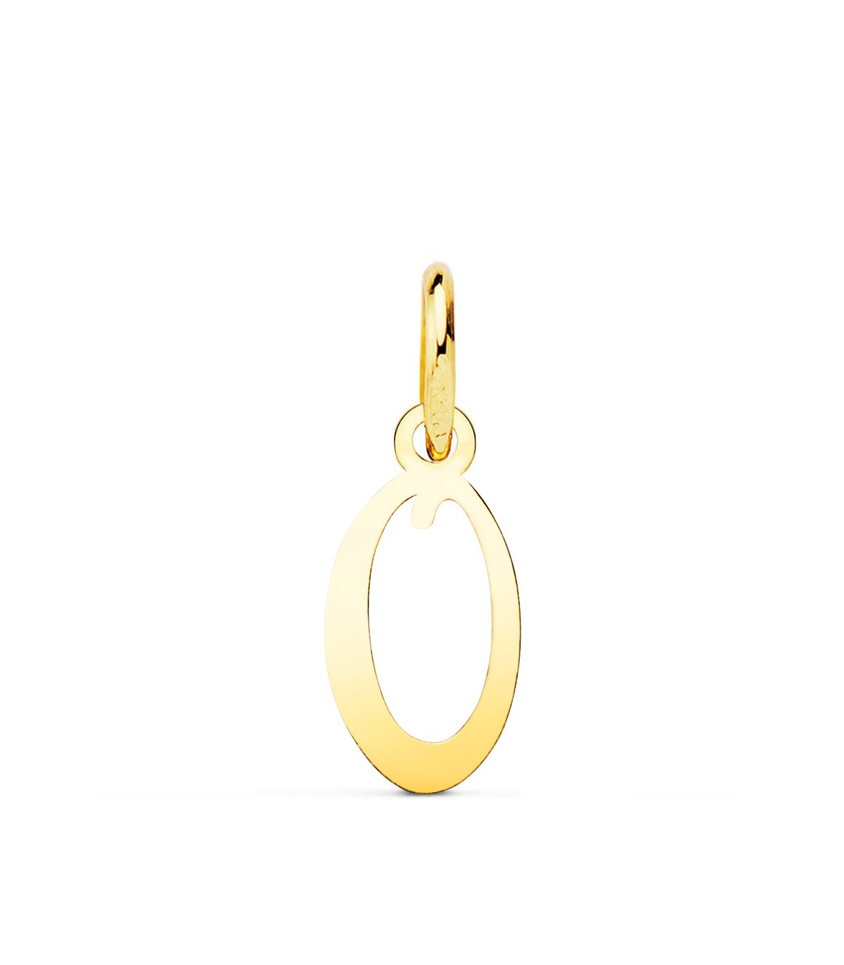 Letra O. Colgante inicial oro amarillo 18k collar personalizado con la letra de tu nombre