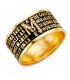 Sortija Ave María Oro 18K esmalte negro| joyería hombre