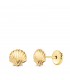 Pendientes oro 18K Concha 6mm. Símbolo camino de Santiago de Compostela.