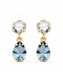 Boucles d'oreilles femme Valencia Or 18K aigue-marine. Boucles d'oreilles pendantes, pierres couleurs.