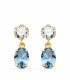 Boucles d'oreilles femme Cartagena Or 18K aigue-marine. Boucles d'oreilles pendantes, pierres couleurs.