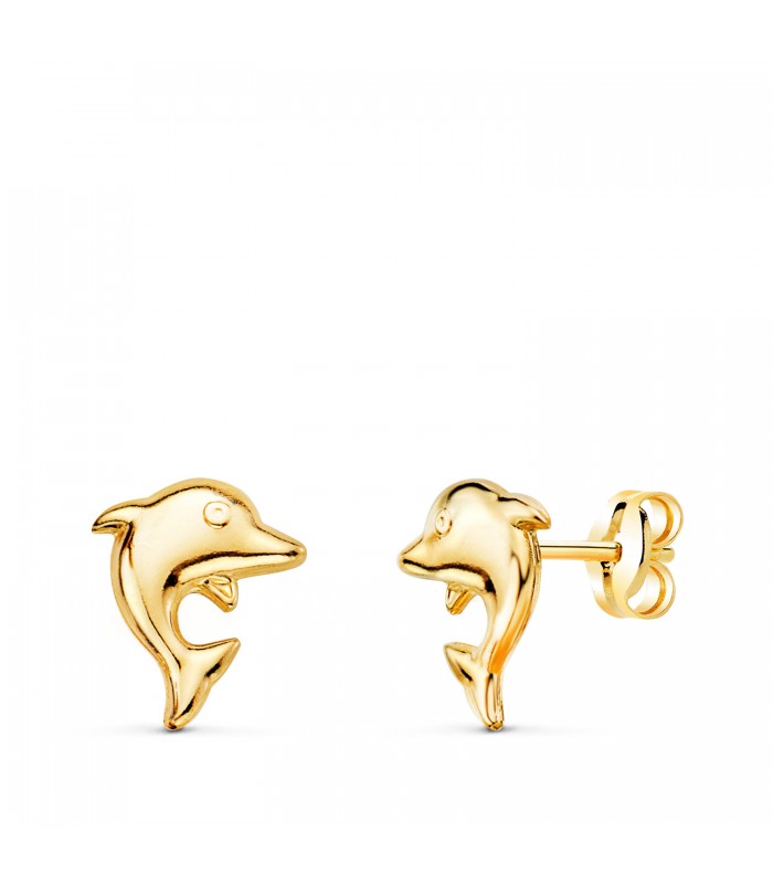 Orecchini delfino oro giallo 18Kt 8mm