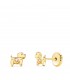 Orecchini a lobo 18kt Cani 5 mm, per neonata e bambina, cane con zircone