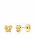 Pendientes de niña Oro 18K Ondas Mariposa 5.5mm  - pendientes bebé - circonitas