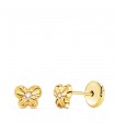 Pendientes de bebé Oro 18K Ondas Mariposa 5.5mm