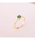 Anello solitario verde in oro giallo 18 carati - Anelli da donna con pietre colorate
