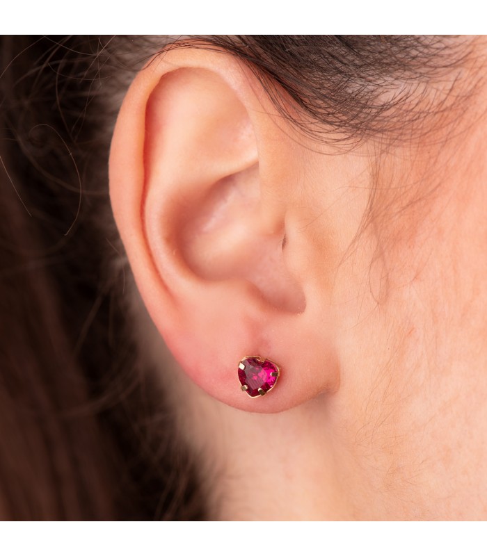 Boucles D'oreilles Cœur Rouge Tendance - Fermoir à Clou - Alliage - Neuf Avec étiquettes
