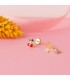 Pendientes Cerezas para niña, oro 18 kilates, esmalte rojo, pendientes de rosca
