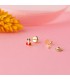Pendientes Cerezas para bebé, oro 18 kilates, esmalte rojo, pendientes de rosca