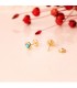 Boucles d oreilles turquoise Magali, boule en or 750, pour fillette, enfant et bébé