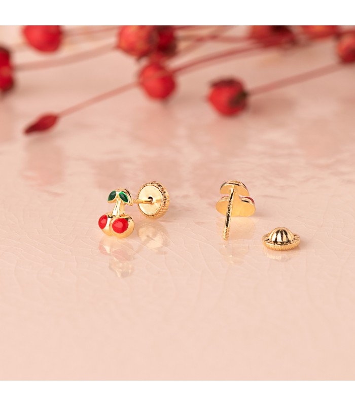 pendientes de bebe cerezas