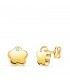 Boucles d'oreilles Fleur Zircon Or Jaune 18 K 7,5 mm. Puces d'oreilles fleurs or 750.