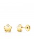 Boucles d'oreilles Fleur Zircon Or Jaune 18 K 6 mm - Clous d'oreilles femme - zirconias