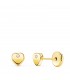 Pendientes corazón circonita Oro Amarillo 18 K 4 mm. Para bebés y recién nacidas.